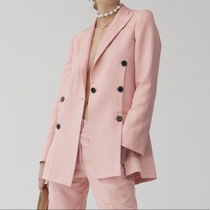 Derek Lam 10 Crosby linen blazer in soft pink